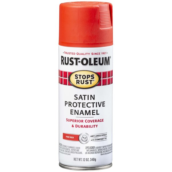 Rust-Oleum Fire Red, Satin, 12 Oz 347023